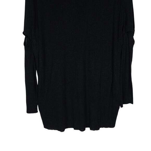Allsaints Top XS Asymmetrical Bell Wave Black Graphic Draped Grunge Avant Garde - Picture 12 of 15